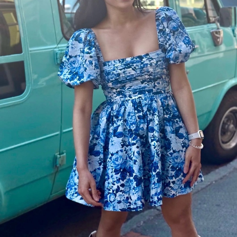 Abercrombie Emerson Poplin Blue Floral Dress
